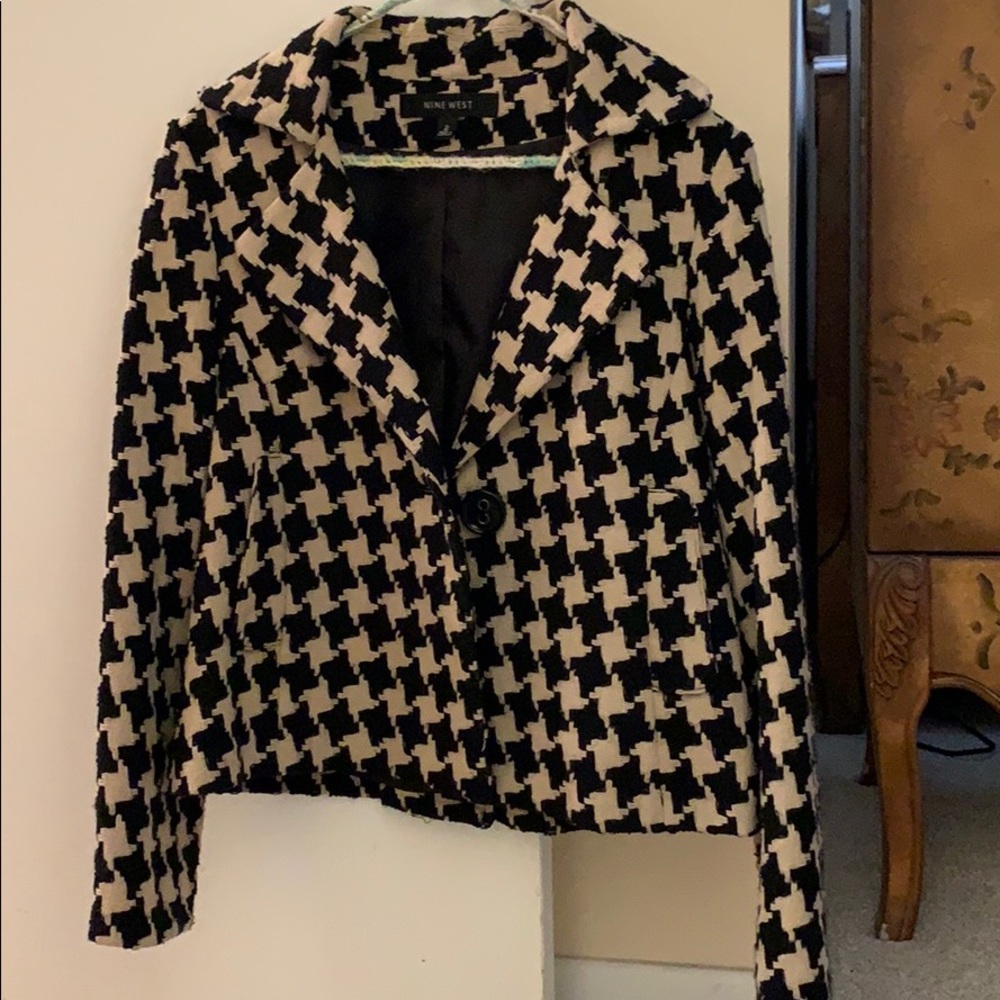 Black and white blazer